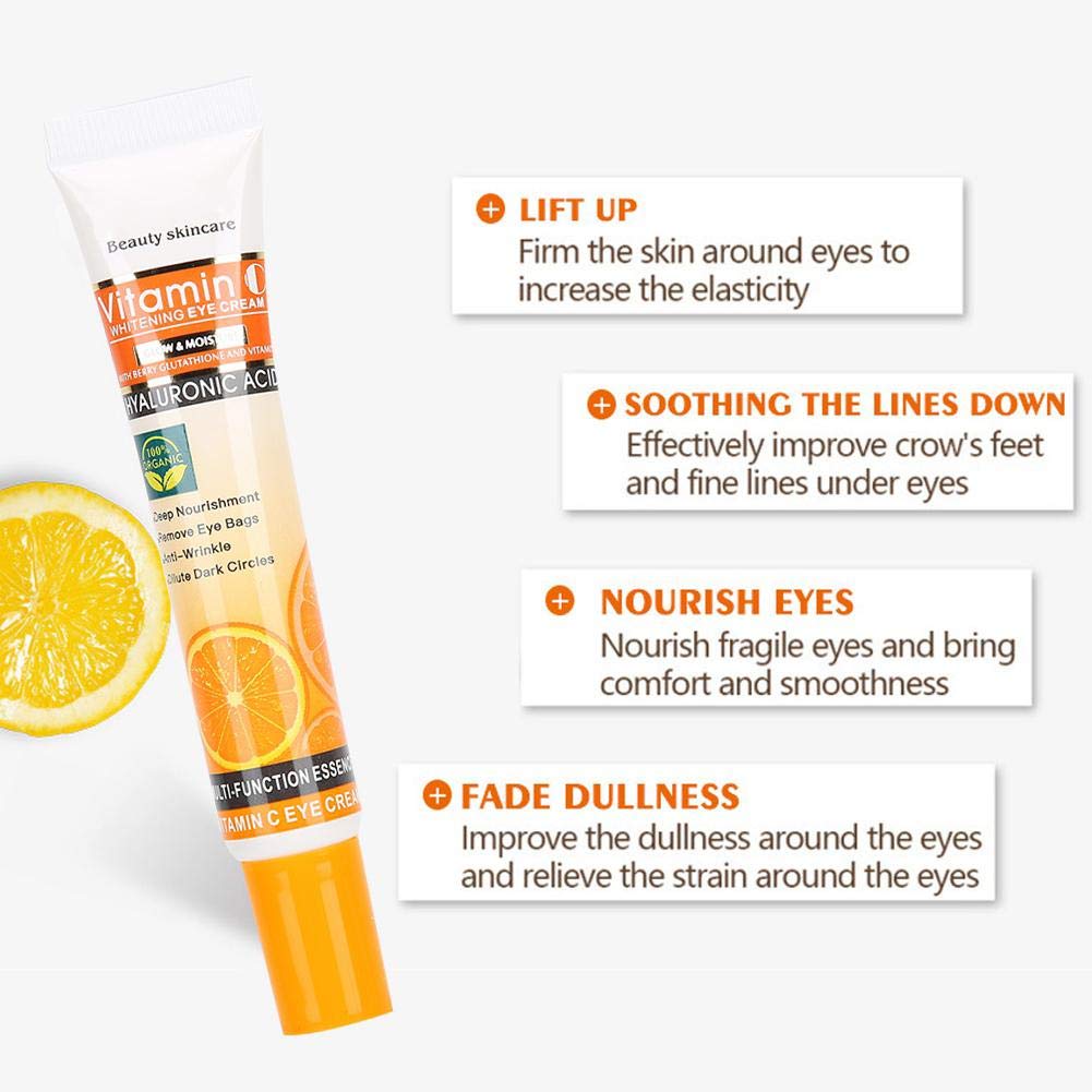 Sonew Vitamin C Eye Cream for Dark Circles & Wrinkles - 2 Pack Anti-Aging Eye Treatment (25ml) - Hydrating Under Eye Cream for Day & Night Use - Perfect for Dark Circle Removal & Fine Line Reduction