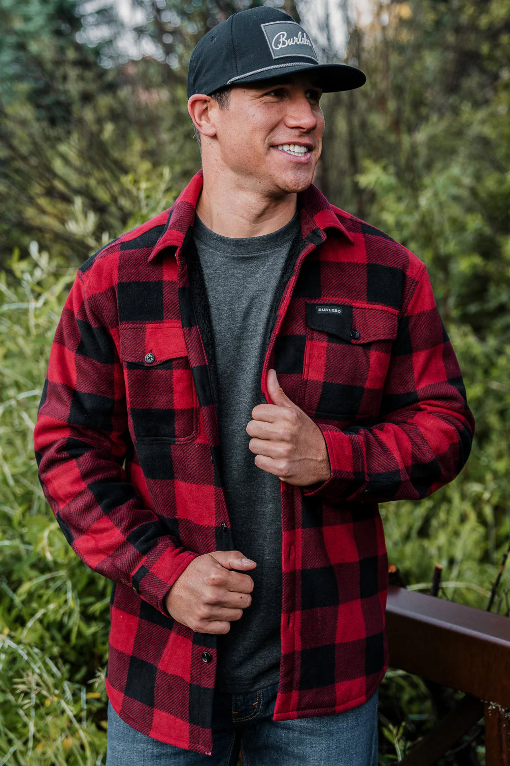 Burlebo Men's Shacket Jacket - Lightweight Flannel Shirt Jacket for Fall & Winter - Casual Outerwear for Hiking, Camping, and Everyday Wear