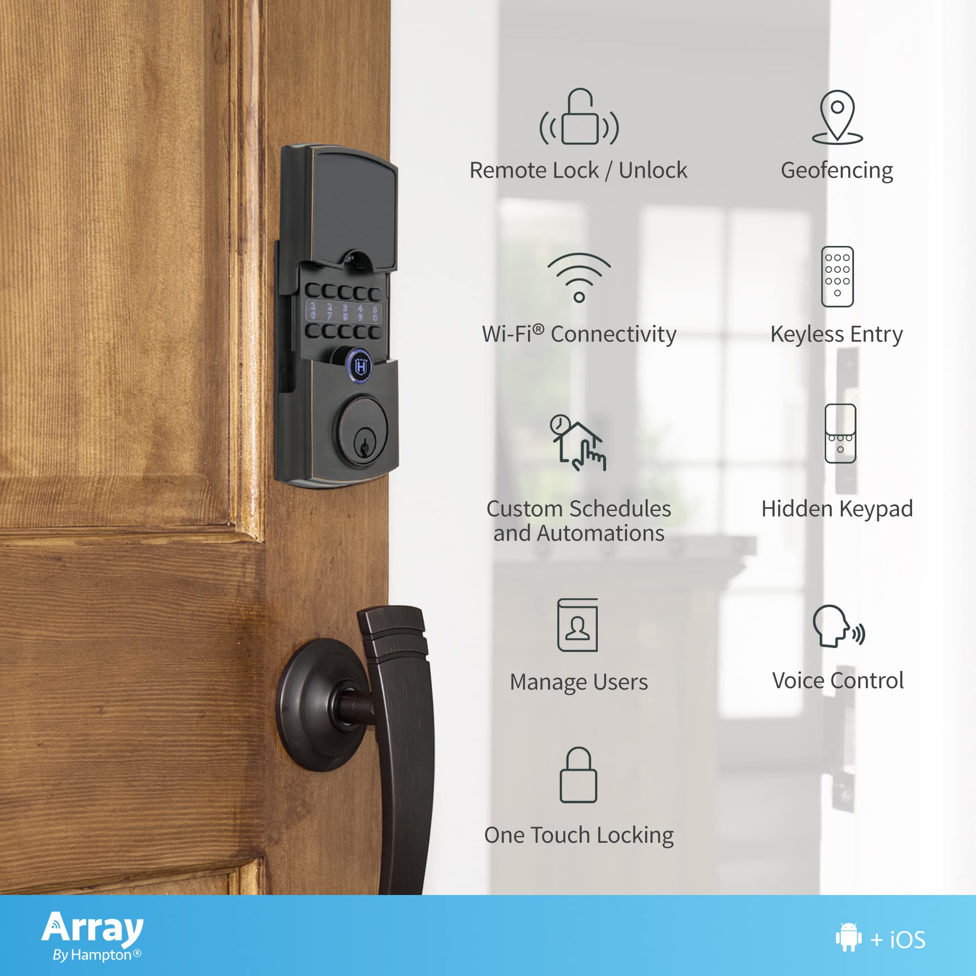 Gen 2 Cooper Smart Lock for Front Door - WiFi Enabled Keyless Entry Deadbolt with Polished Chrome Finish | Works with Alexa & Google Assistant | Secure Smart Home Access for Apartments, Vacation Homes & Rentals
