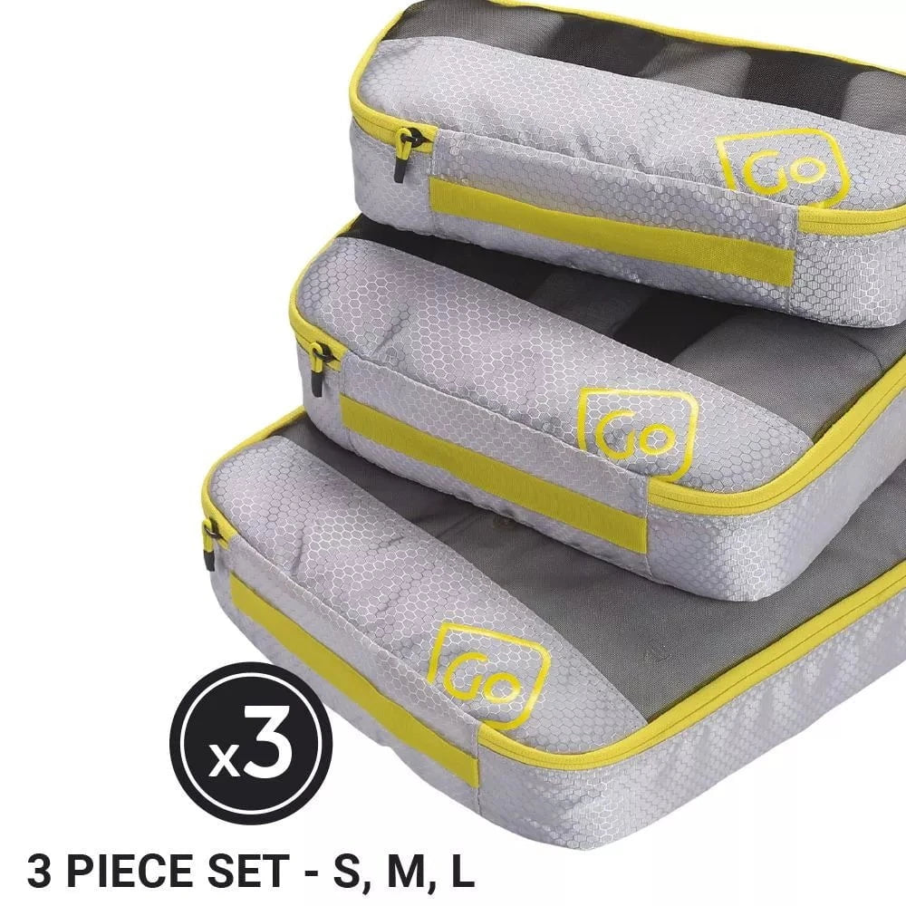 Go Travel Triple Packing Cubes - 3-Piece Set for Organizing Luggage & Suitcases | Perfect for Travel, Business Trips & Weekend Getaways