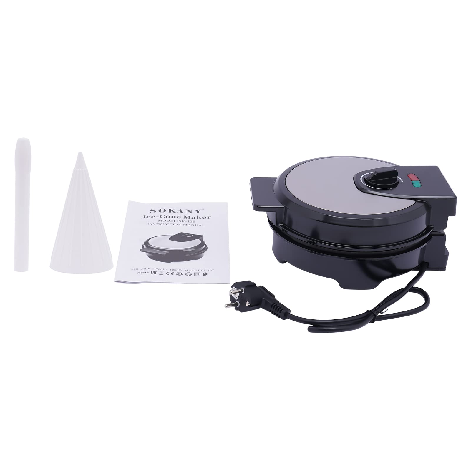 Best Belgian Waffle Maker with Cone - Non-Stick Electric Waffle Iron for Homemade Waffles, Pancakes & Ice Cream Cones - Perfect for Breakfast, Desserts & Party Snacks