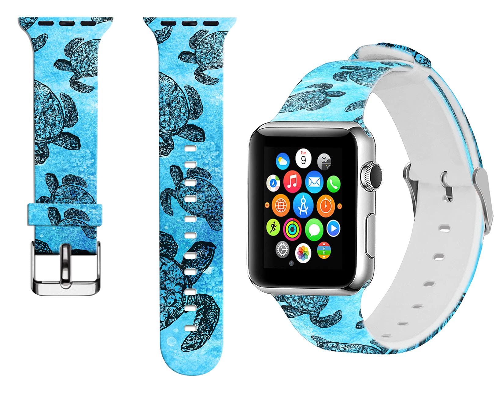 Adjustable Smart Watch Bands - Soft Silicone Replacement Straps Compatible with Apple Watch 38mm 40mm 42mm 44mm, iWatch Series 6/5/4/3/2/1/SE - Unisex Wristband for Women & Men - Perfect for Workouts, Running & Daily Wear