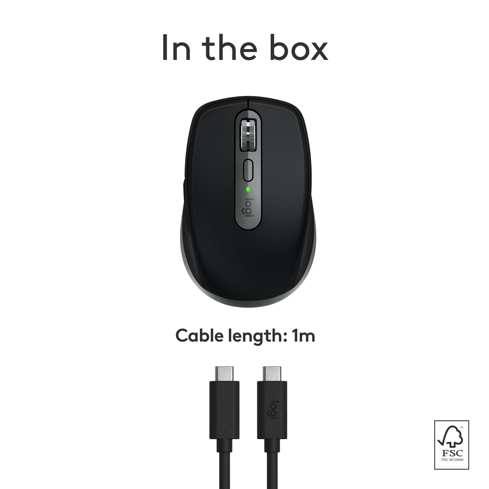 Logitech MX Anywhere 3S Wireless Bluetooth Mouse for Mac - 8K DPI Precision, Silent Clicks, USB-C Charging, Space Gray | Perfect for MacBook Pro, MacBook Air, iMac & iPad | Ideal for Office, Travel & Creative Work
