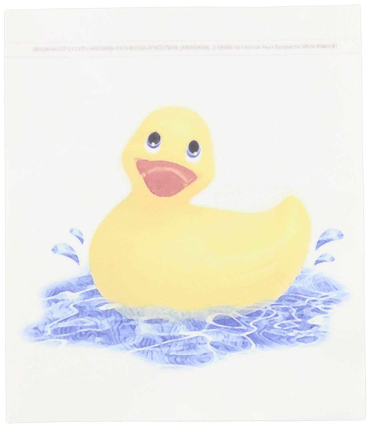 3D Rose LLC 6x6 Inch Rubber Duck Iron-On Heat Transfer for White Fabric - Perfect for DIY T-Shirts, Tote Bags & Home Decor Projects
