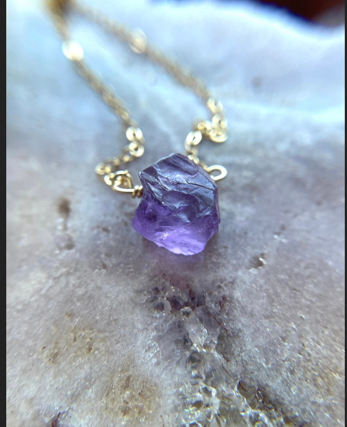 Natural Amethyst Crystal Necklace in Sterling Silver or Gold Filled - Healing Stone Jewelry for Meditation, Yoga & Spiritual Gifts