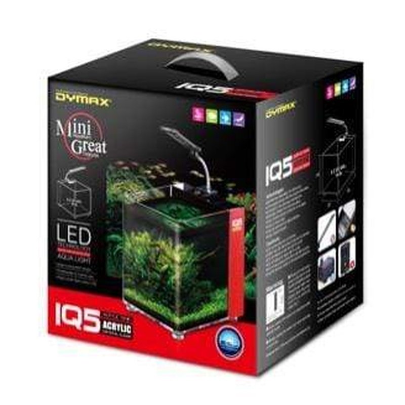 Dymax IQ5 Mini Acrylic Aquarium 3.4 Gallon (13L) - Compact Desktop Fish Tank for Betta, Shrimp, or Small Aquatic Pets - Perfect for Home, Office, or Dorm Decor