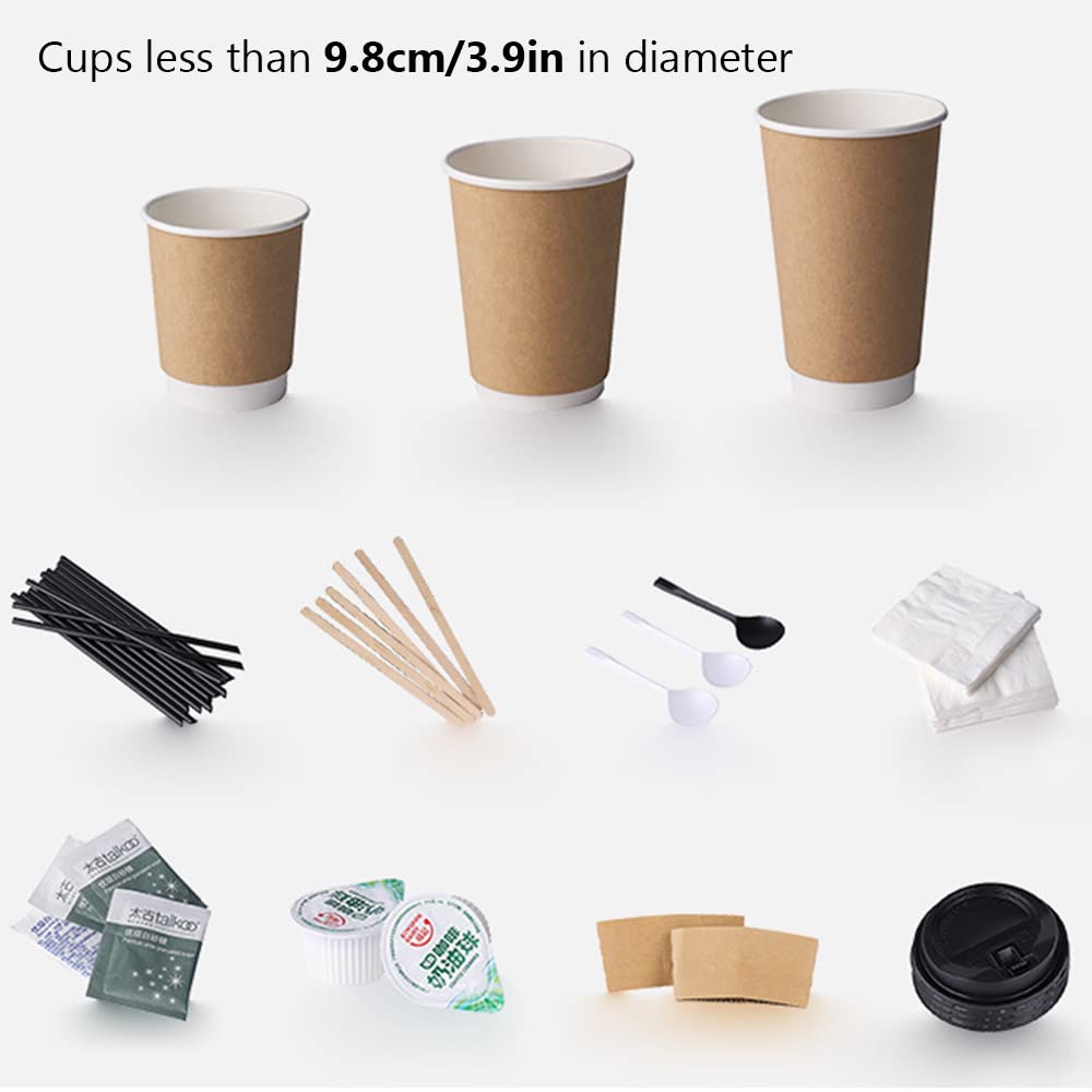 11-Compartment Black Cup & Lid Organizer - Coffee Bar & Condiment Storage Solution for Kitchen Countertops, Office Break Rooms & Coffee Stations