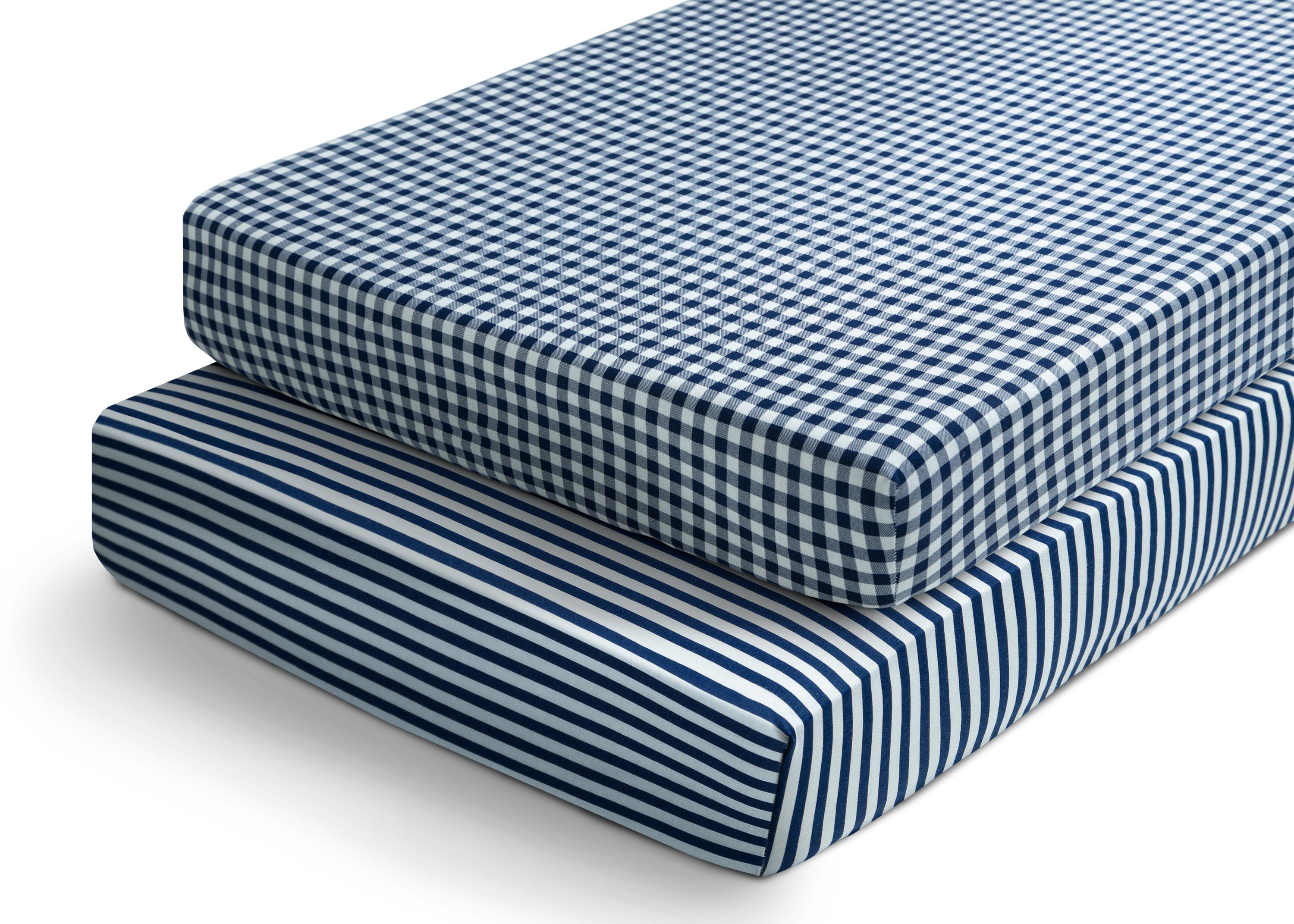 Blue Gingham Fitted Crib Sheets 2 Pack - Soft Baby Crib Bedding Set for Boys & Girls - Perfect for Nursery, Daycare & Travel