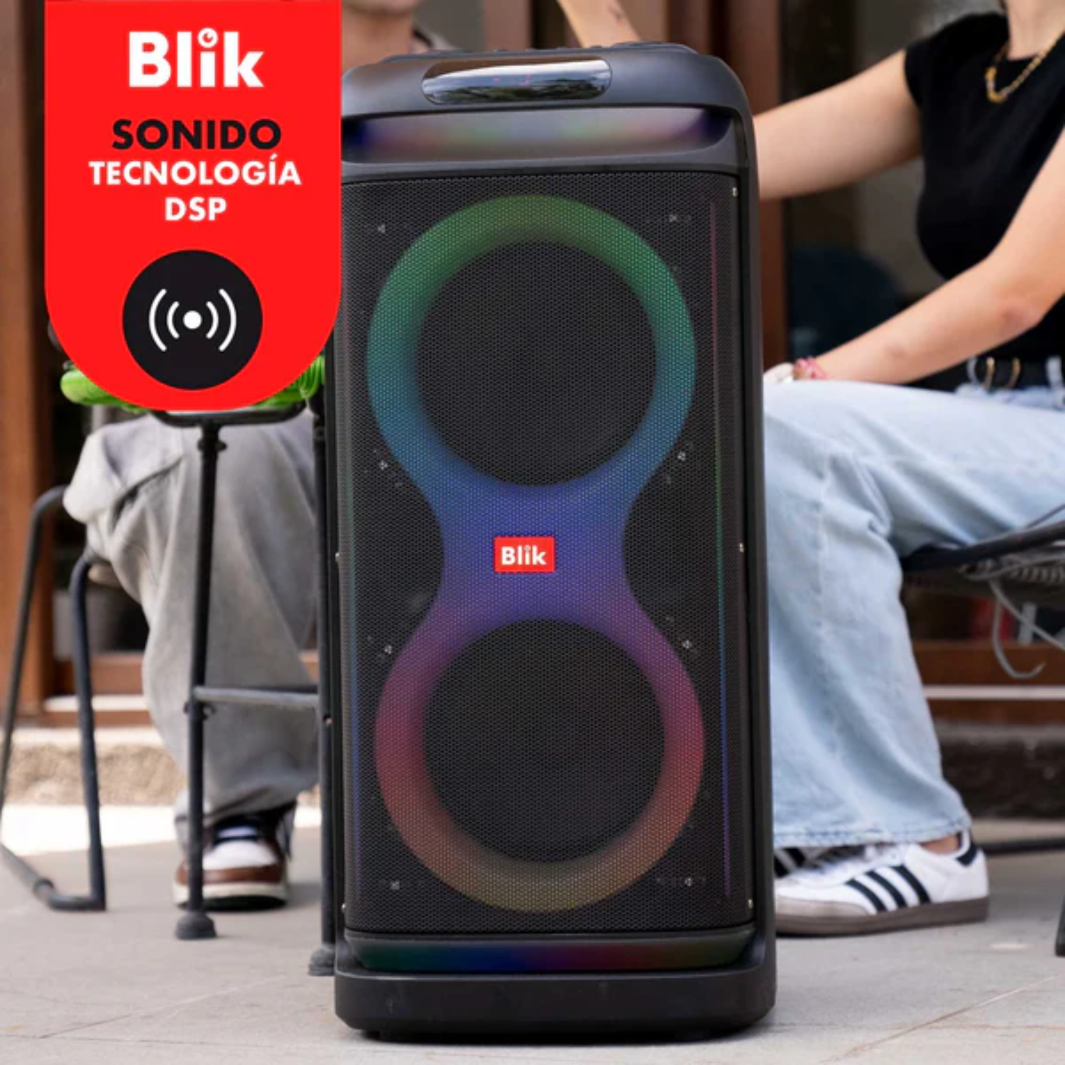 Blik Lightmax6 Portable Bluetooth Speaker with Karaoke Function - Perfect for Parties, Outdoor Gatherings & Home Entertainment