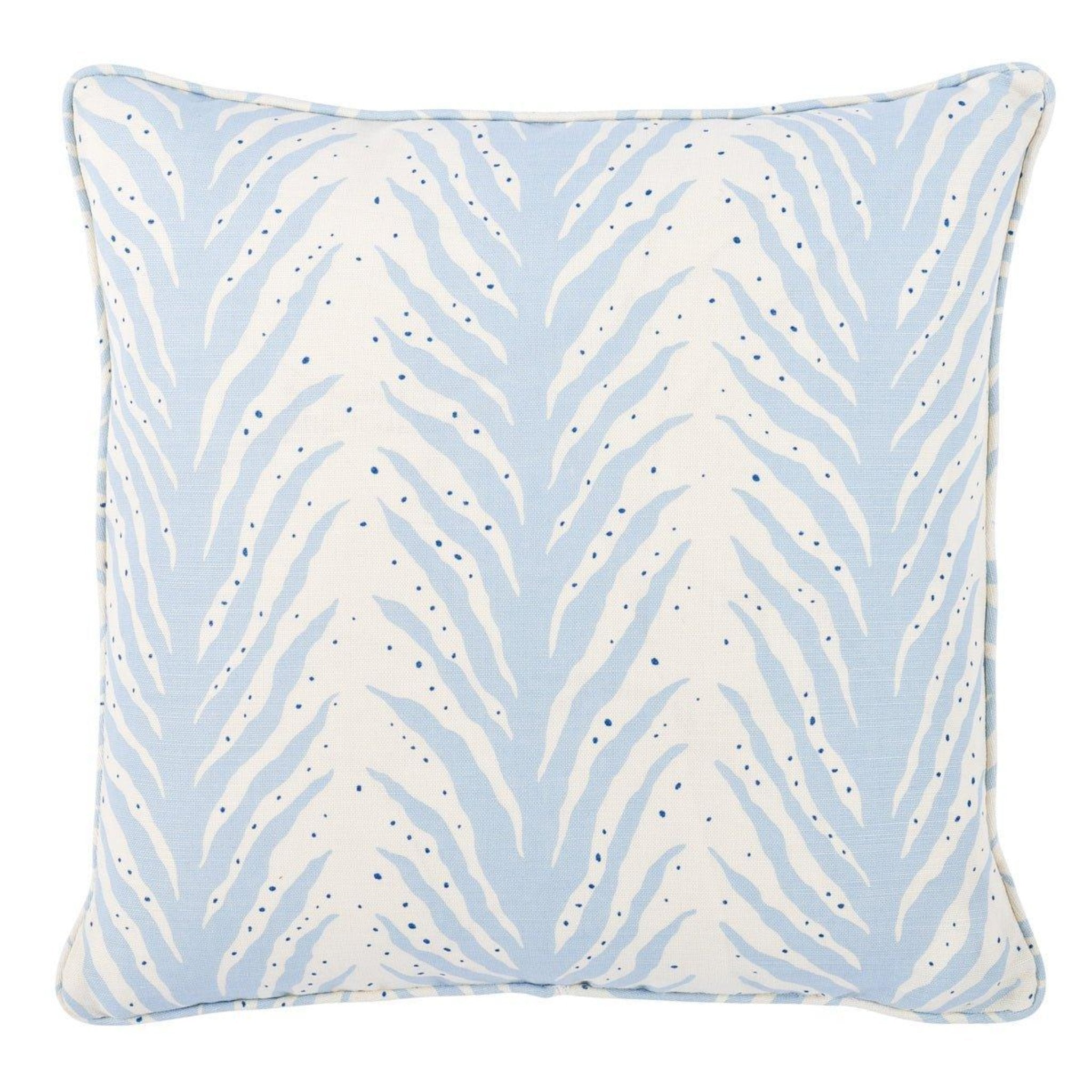 Blue Creeping Fern Square Throw Pillow - Soft Decorative Cushion Cover for Sofa, Bed, Chair - Home & Living Room Decor - Perfect for Cozy Reading Nook or Boho Style Bedroom