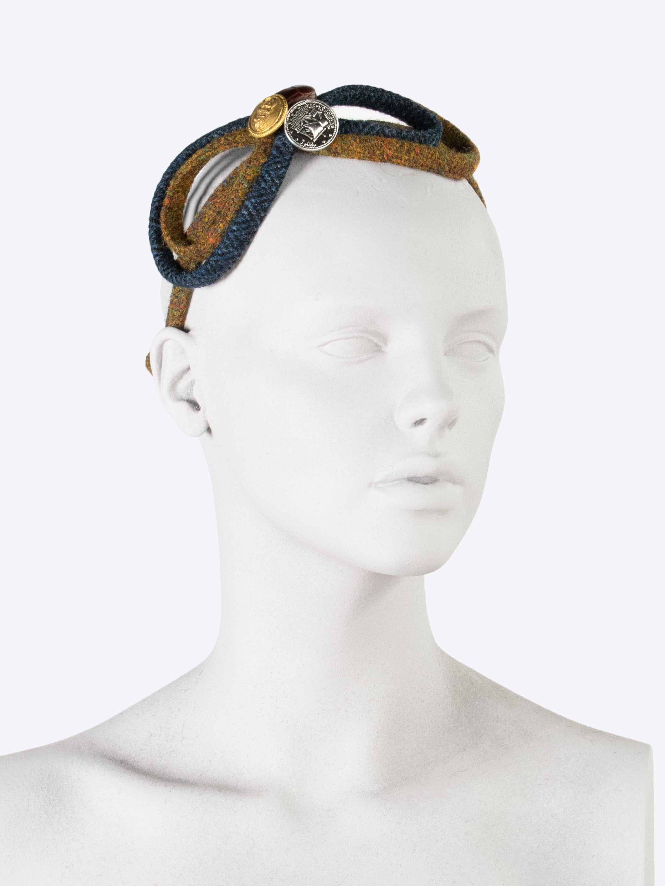 Figure 8 Headband for Women - Navy Blue & Rust Stretchable Hair Accessories for Workouts, Yoga, and Everyday Style