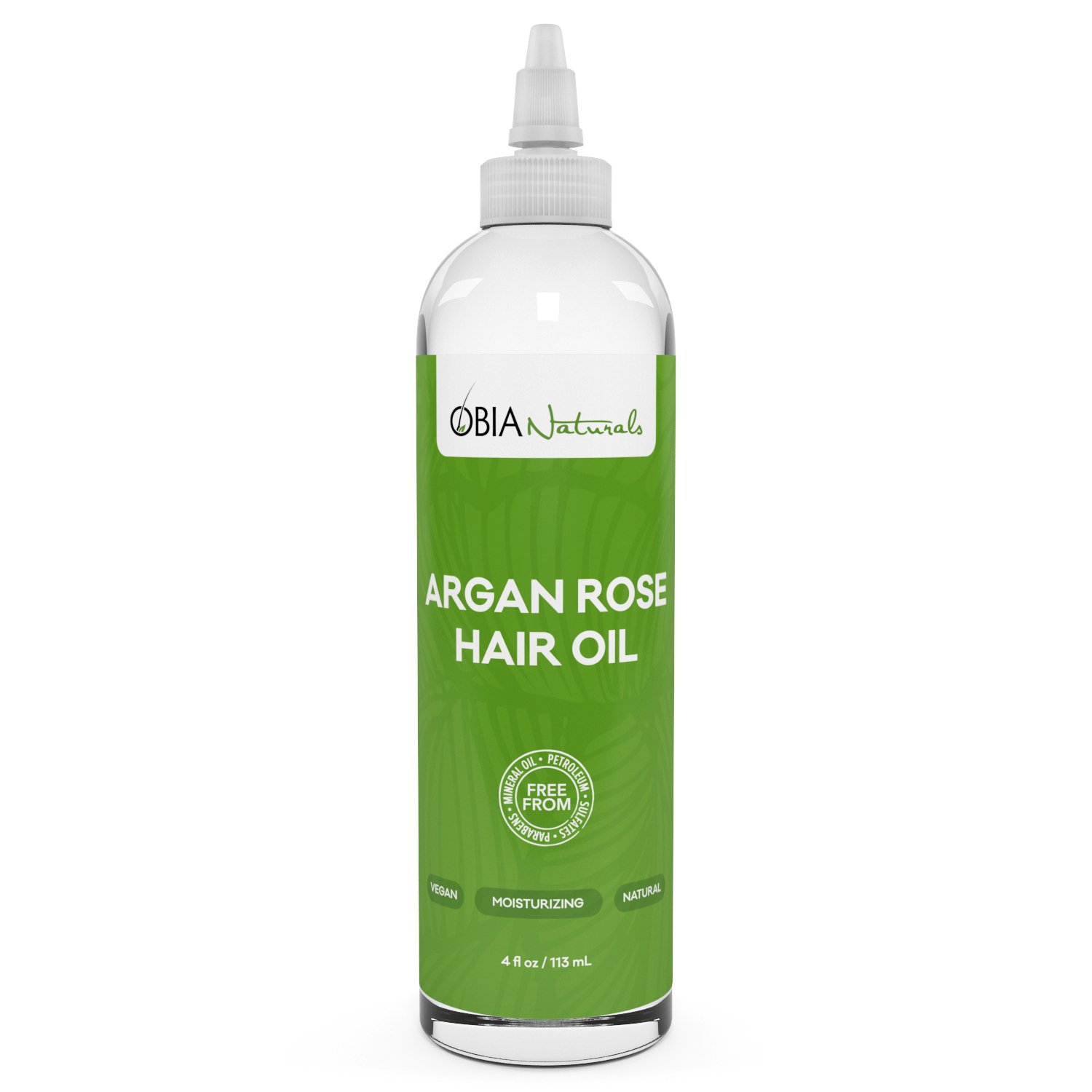 OBIA Naturals 100% Pure Argan & Rose Hair Oil for Dry, Damaged Hair - 4oz | Hydrating & Nourishing Treatment for Shine & Growth - Perfect for Daily Use, Styling & Split Ends Repair