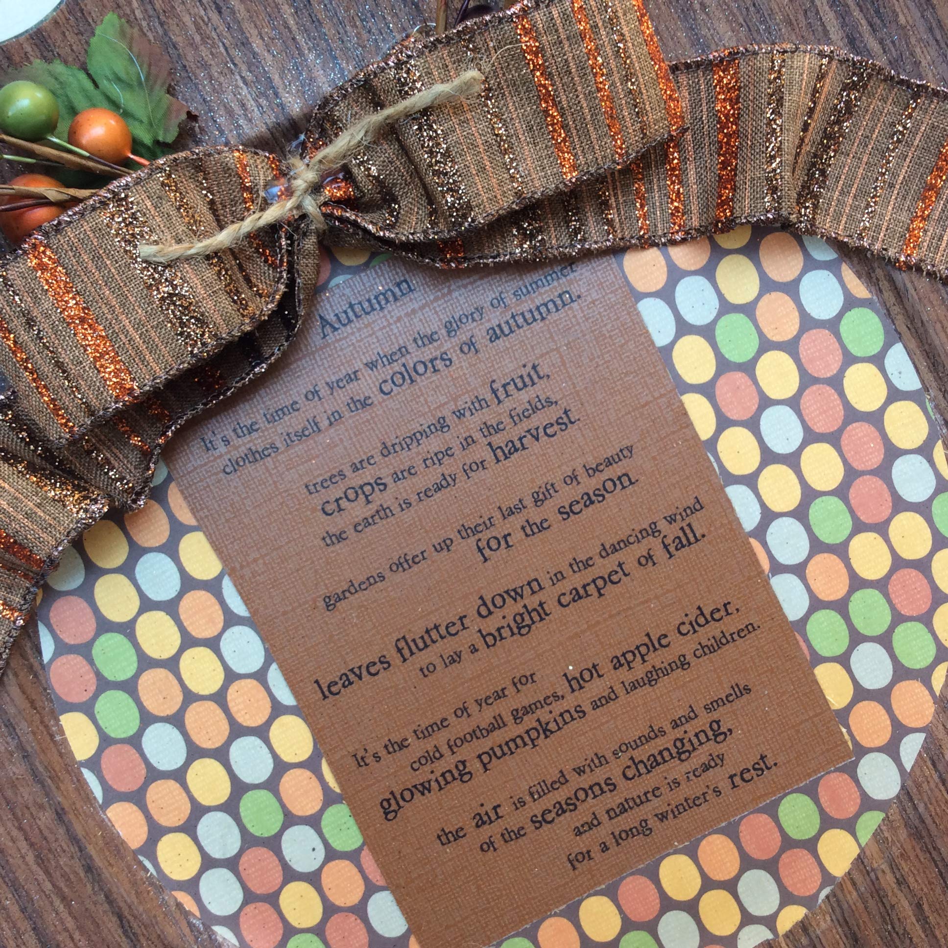 AGD Fall Decor - Autumn Poem Decorative Charger Plate for Thanksgiving & Seasonal Table Setting | Elegant Harvest-Themed Dinnerware for Home Decor