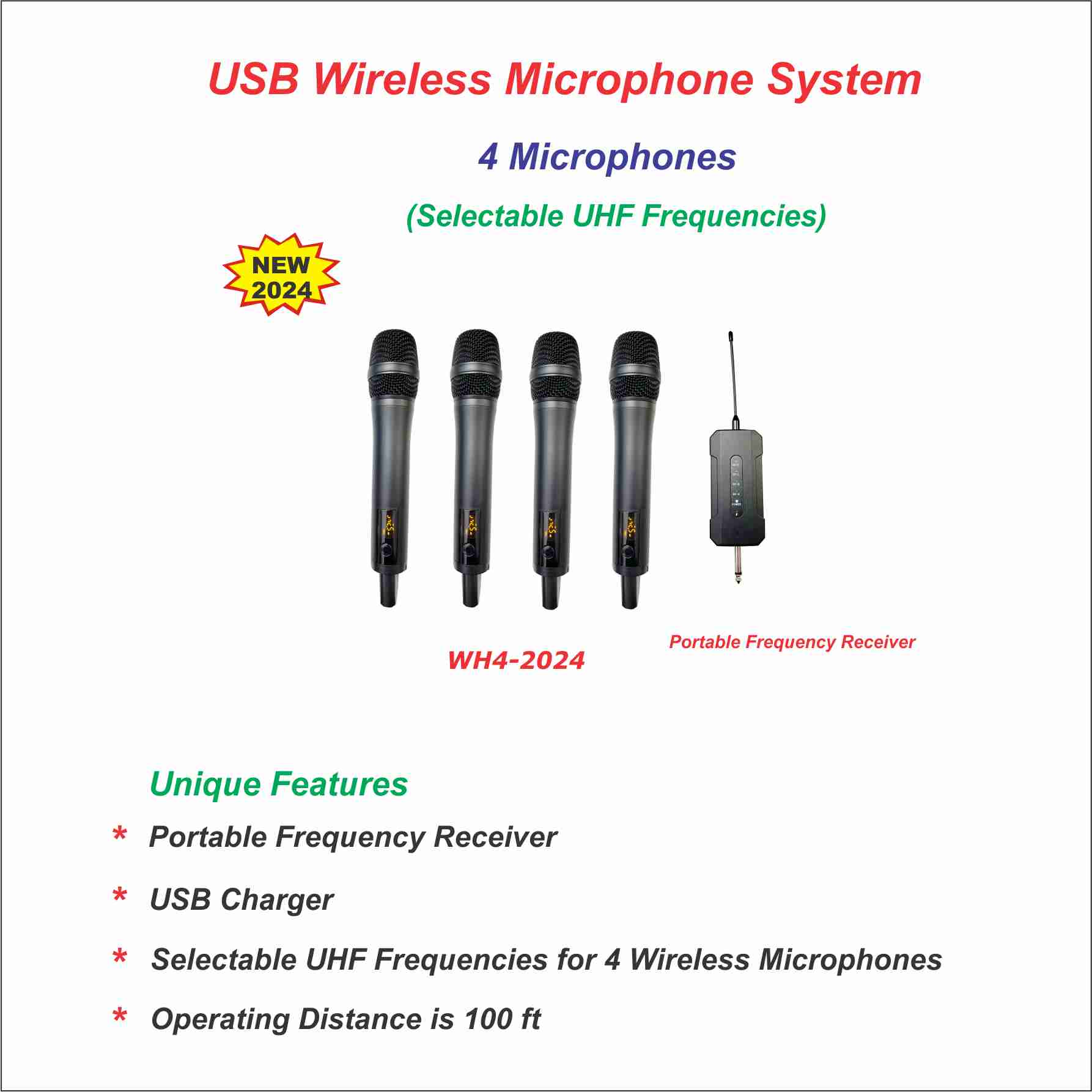 Best USB Wireless Microphone (4 Mics) for Podcasting, Streaming & Recording - Professional Studio Quality Mic for PC, Mac, YouTube & Gaming