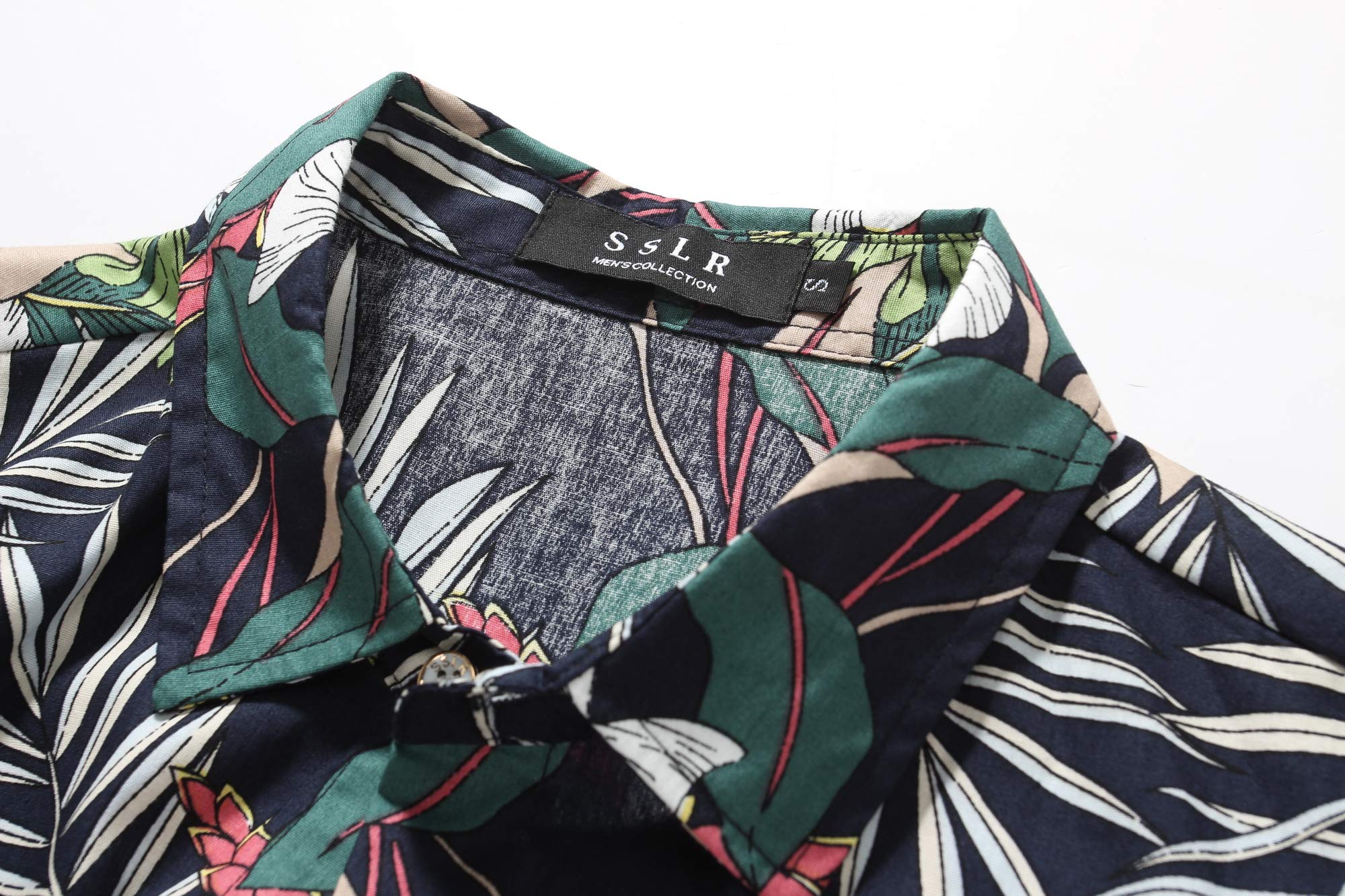 SSLR Men's Casual Button-Down Short Sleeve Hawaiian Shirts | Tropical Print Summer Shirts for Men | Beach Vacation, Luau Party & Casual Wear