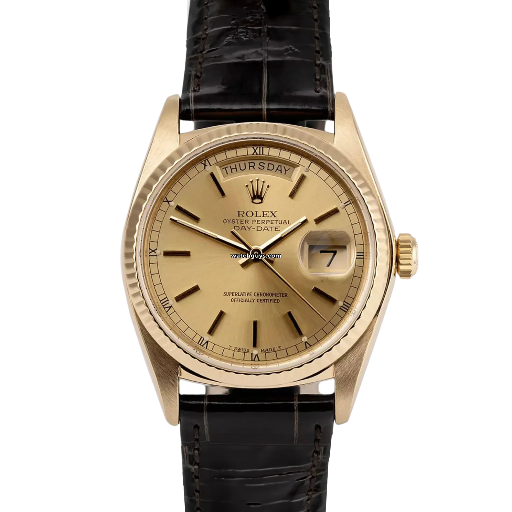 Luxury Rolex Day-Date 18038 Men's Watch with Champagne Dial - Perfect for Business, Formal Events & Special Occasions