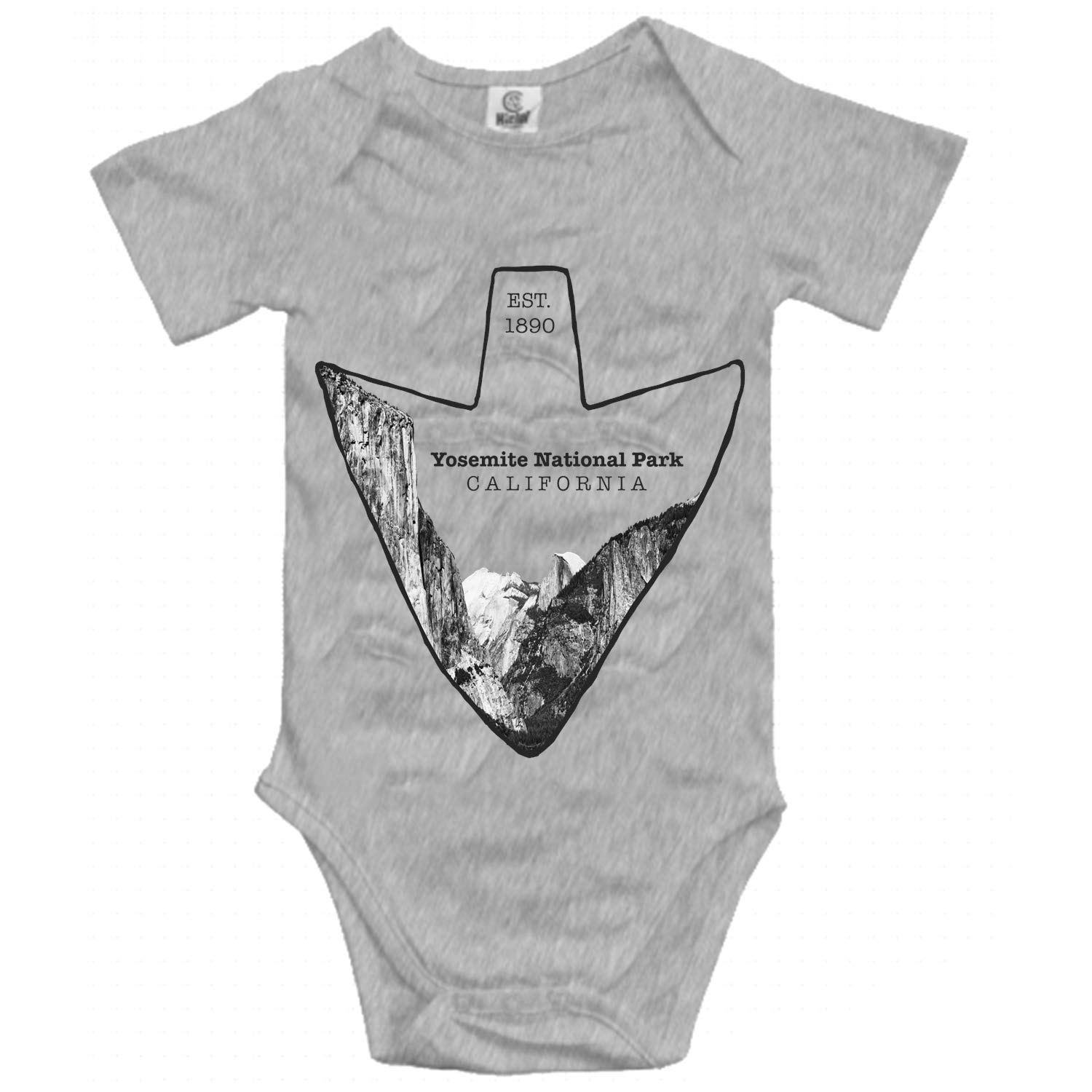 Organic Baby Bodysuit Romper - Soft Gray Unisex Newborn Outfit for Boys & Girls | Perfect for Yosemite National Park Visits, Photo Shoots & Everyday Wear