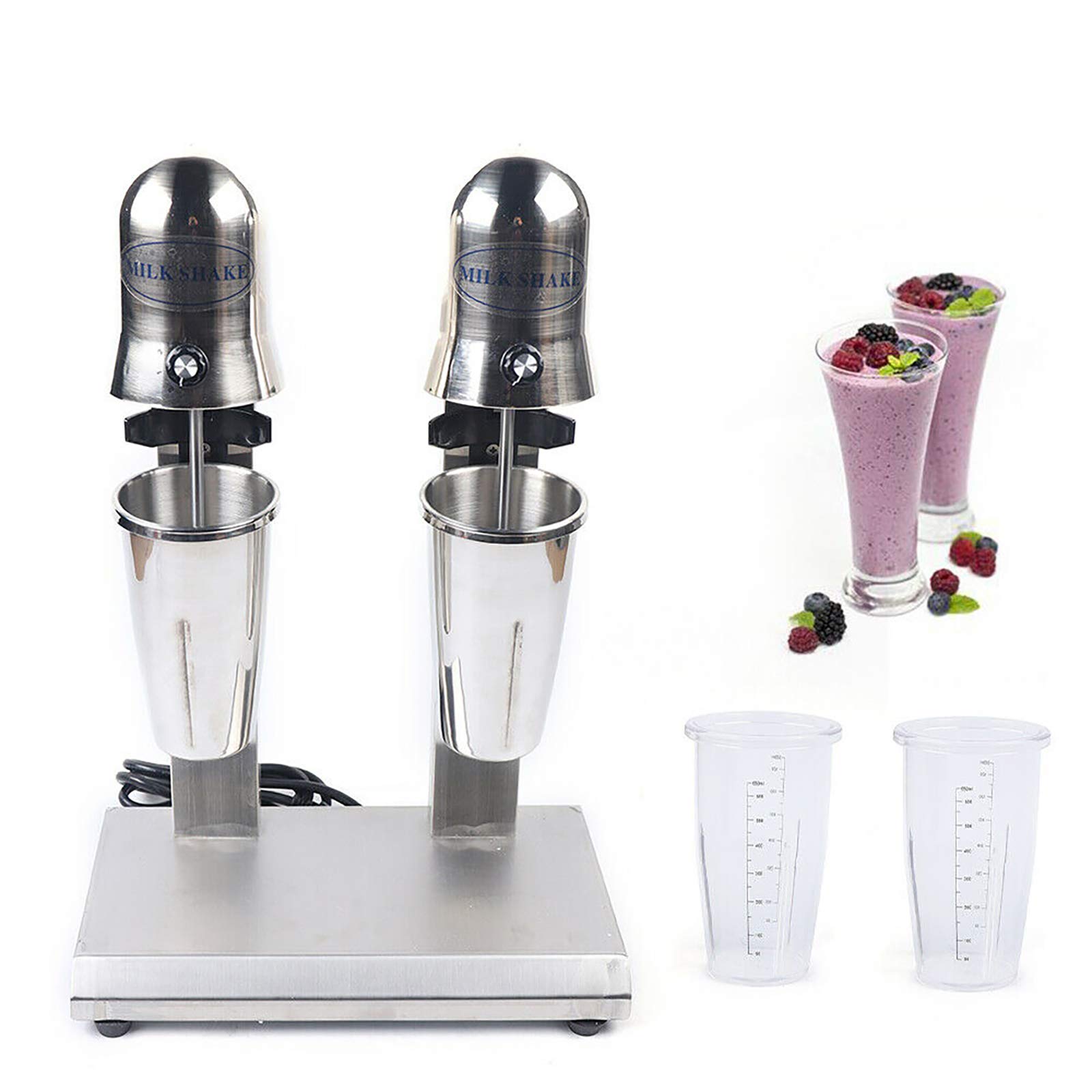 Commercial Grade 560W Double Head Milkshake Mixer - Heavy Duty Drink Blender for Smoothies, Ice Cream & Shakes - Perfect for Restaurants, Cafes & Smoothie Bars