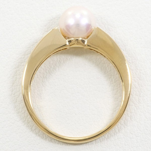 18K Yellow Gold Pearl Diamond Ring for Women - Elegant Bridal, Engagement & Anniversary Jewelry Gift - Perfect for Weddings, Parties & Special Occasions