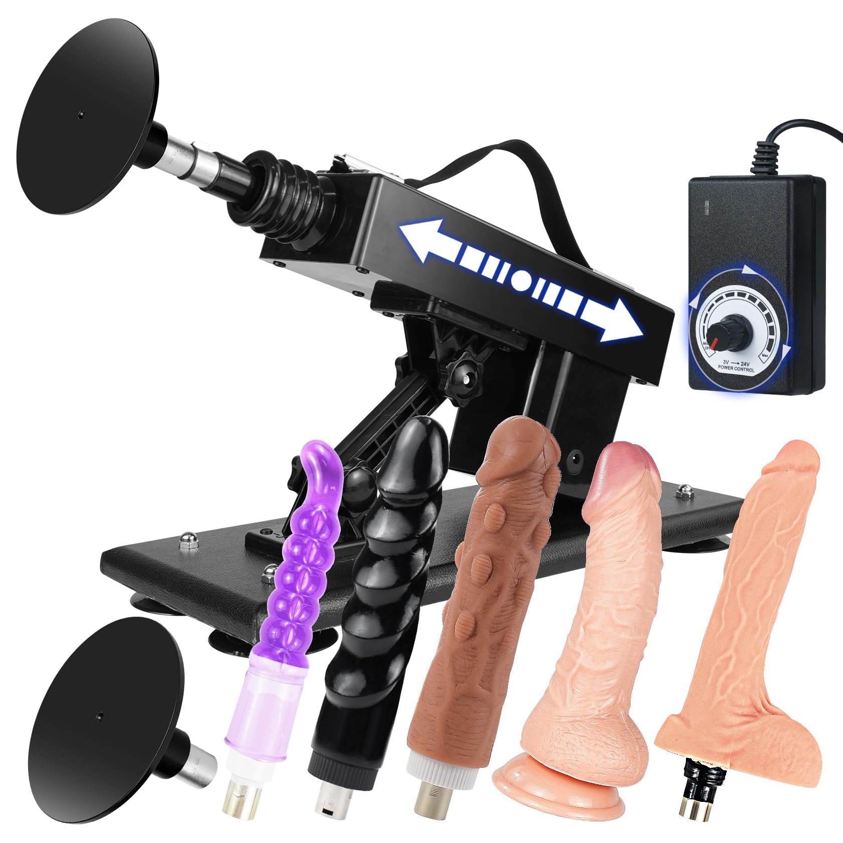 Automatic Thrusting Sex Machine for Women & Men - 3XLR Dildo Thruster with 6 Adapters, Adjustable Speed up to 400 Times/min - Powerful Sexual Stimulation Device for Couples & Solo Play - Perfect for Bedroom Use & Adult Entertainment