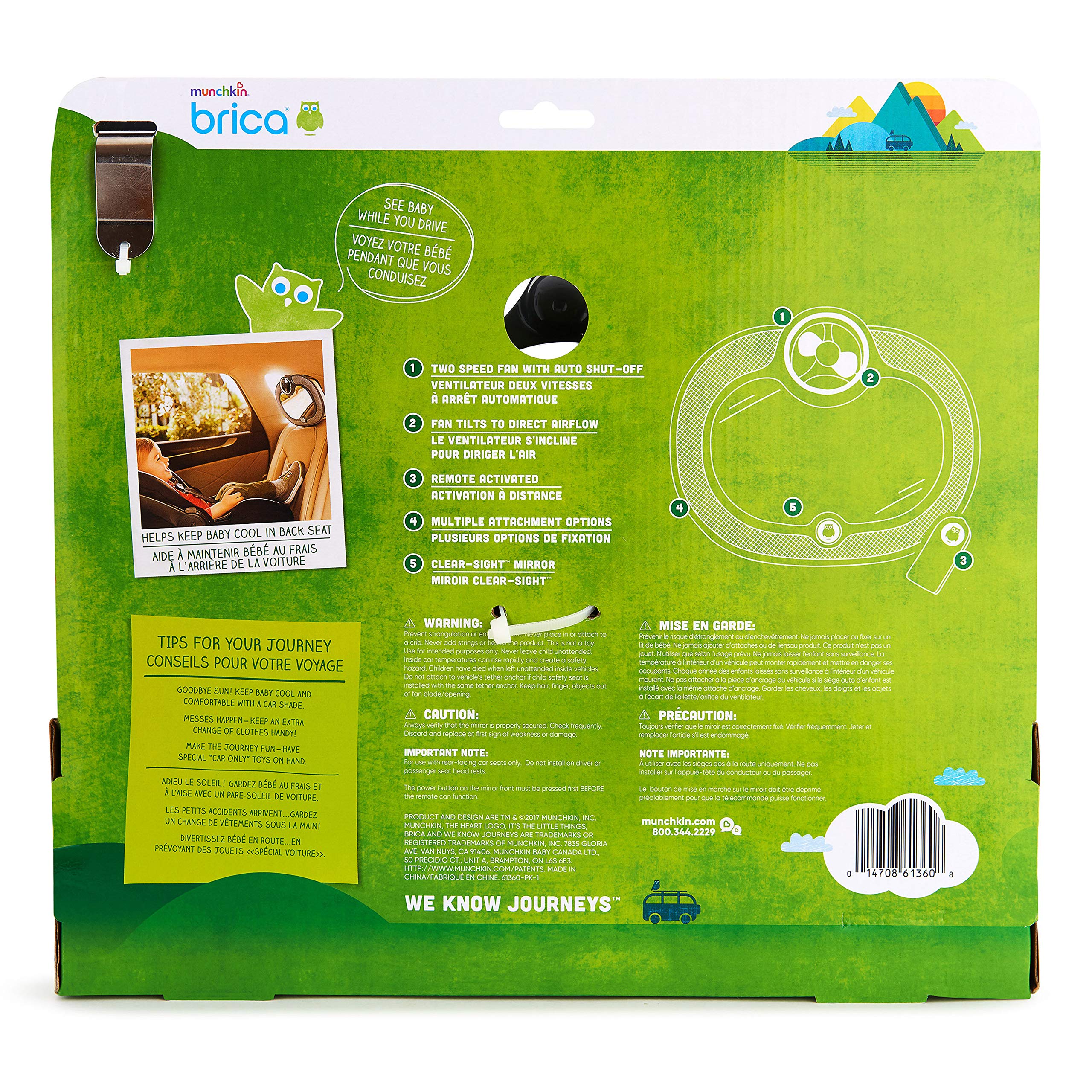 BRICA Breeze Baby in-Sight Car Mirror - Safe Rear-Facing Infant Monitor for Backseat - Perfect for Road Trips & Daily Commutes with Newborns