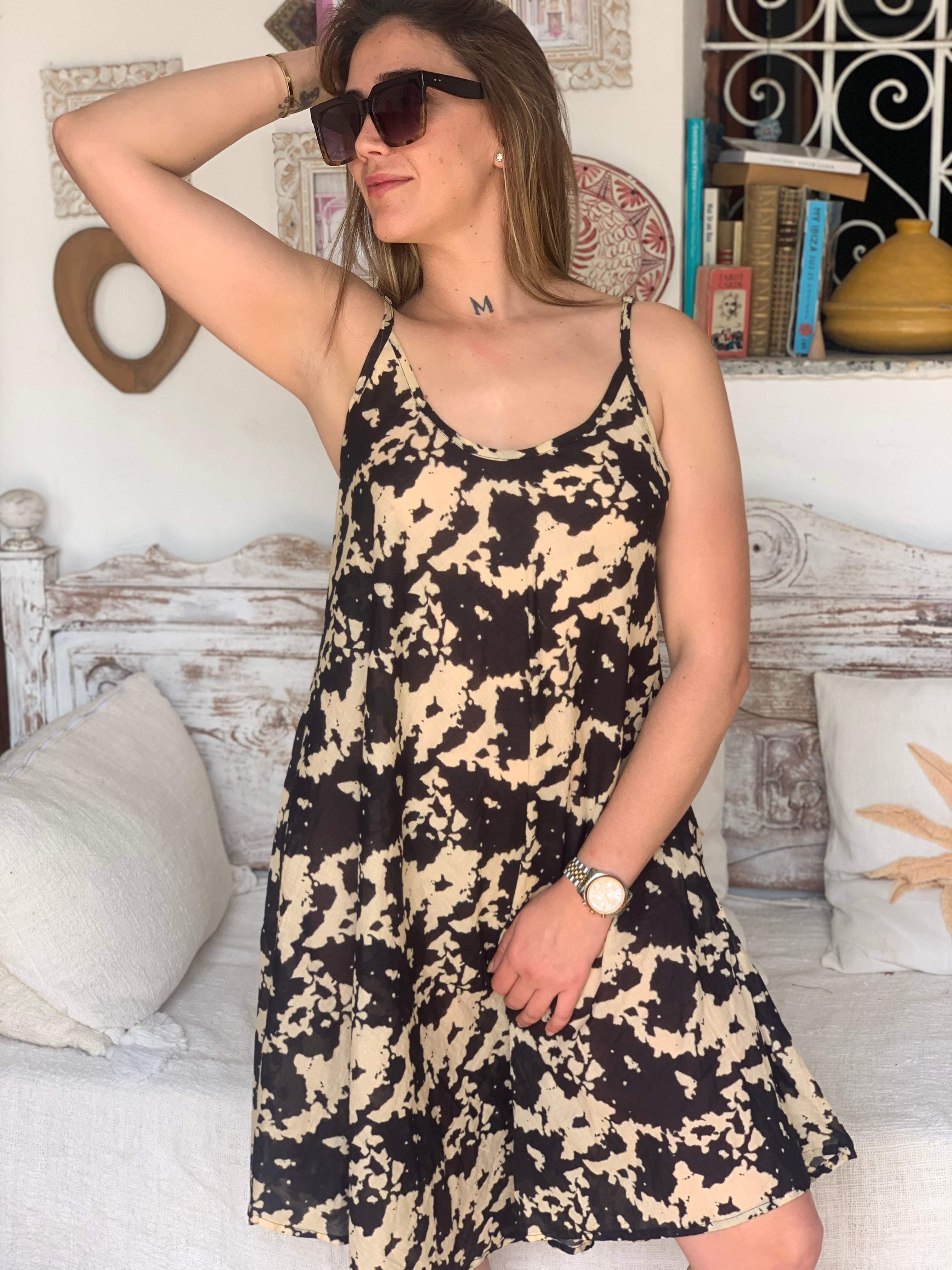 Selina Black Batik Dye Tie Dress - Sexy Summer Style for Beach Parties, Date Nights & Vacation Outfits