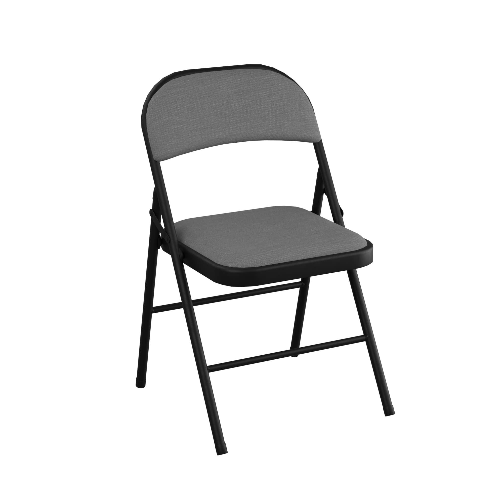 Durable Black Fabric Folding Chair with Padded Seat - Heavy Duty Industrial Style for Office, Events & Outdoor Use