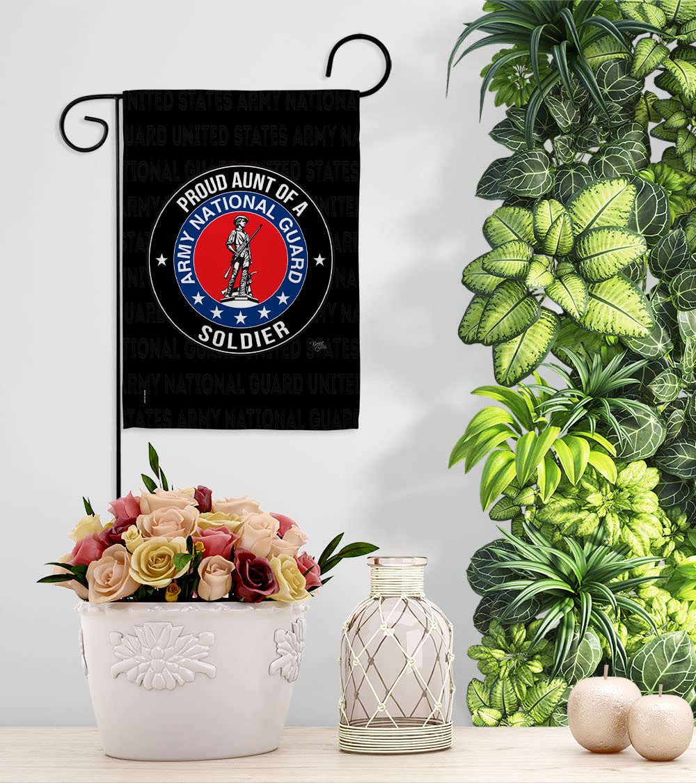Army Soldier Garden Flag Set with Stand - Military Veteran Gift for Yard & Home Decor
