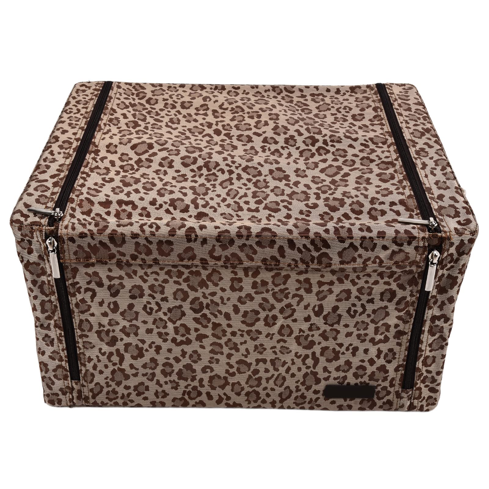Kuuleyn Foldable Waterproof Storage Bag - Stackable Oxford Cloth Organizer for Clothes & Toys (Brown Leopard, Small) | Perfect for Closet, Nursery, and Travel Organization