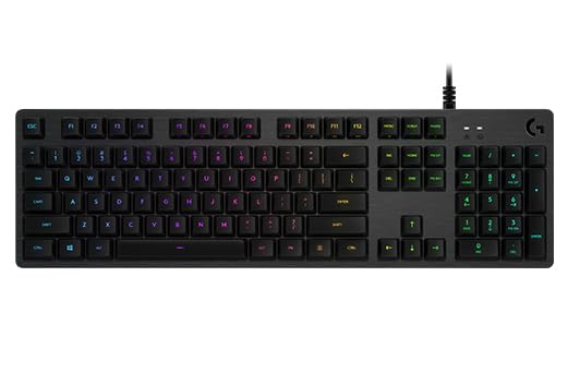 Logitech G512 Mechanical Gaming Keyboard - RGB LIGHTSYNC, Backlit Keys, GX Brown Tactile Switch, Brushed Aluminum Frame, Customizable Keys, USB, QWERTY Italian Layout, Black - Perfect for PC Gaming & Office Work