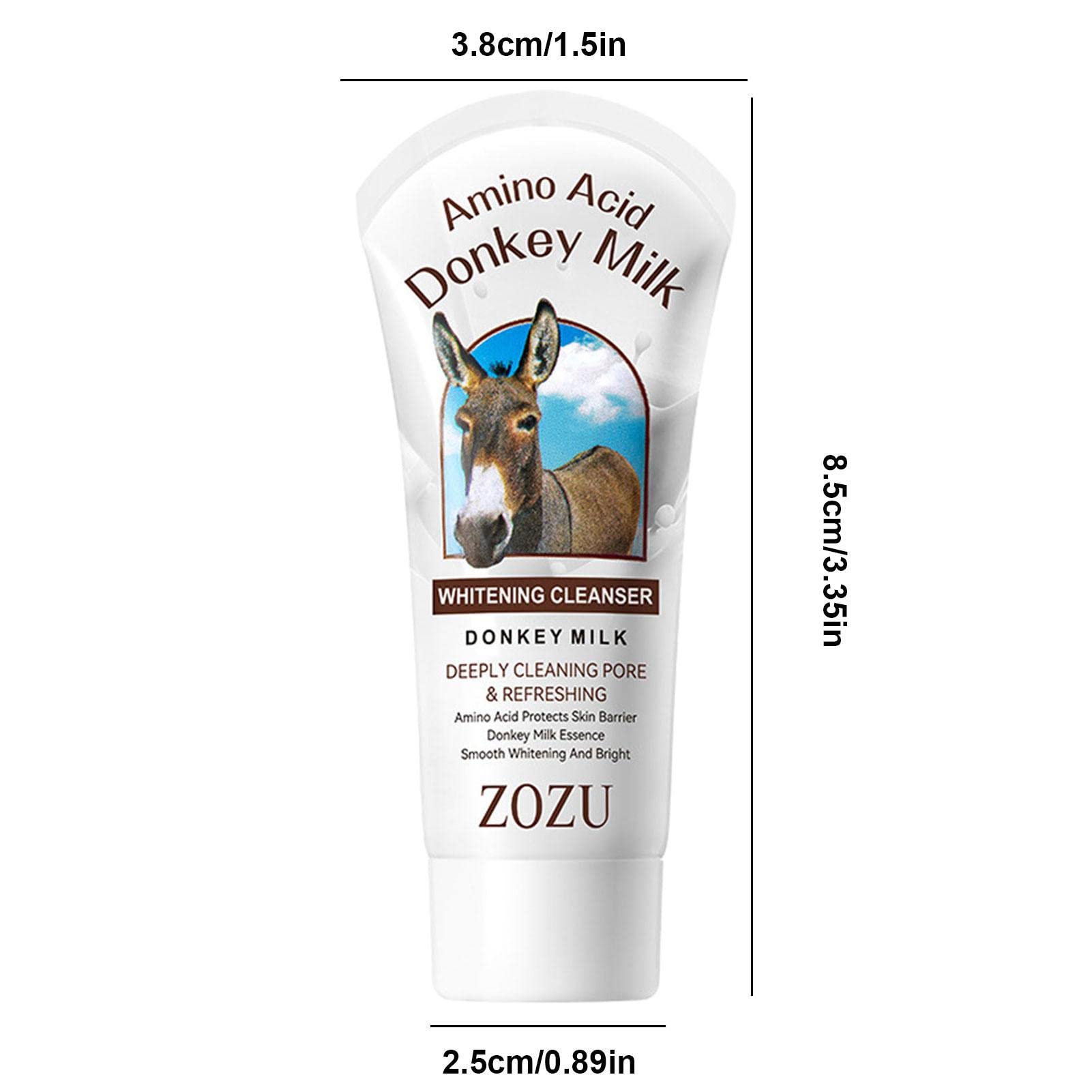 Amino Acid Donkey Milk Facial Cleanser - Hydrating & Gentle Face Wash for Sensitive Skin (100g) | Oil Control & Exfoliating | Perfect for Daily Skincare & Travel