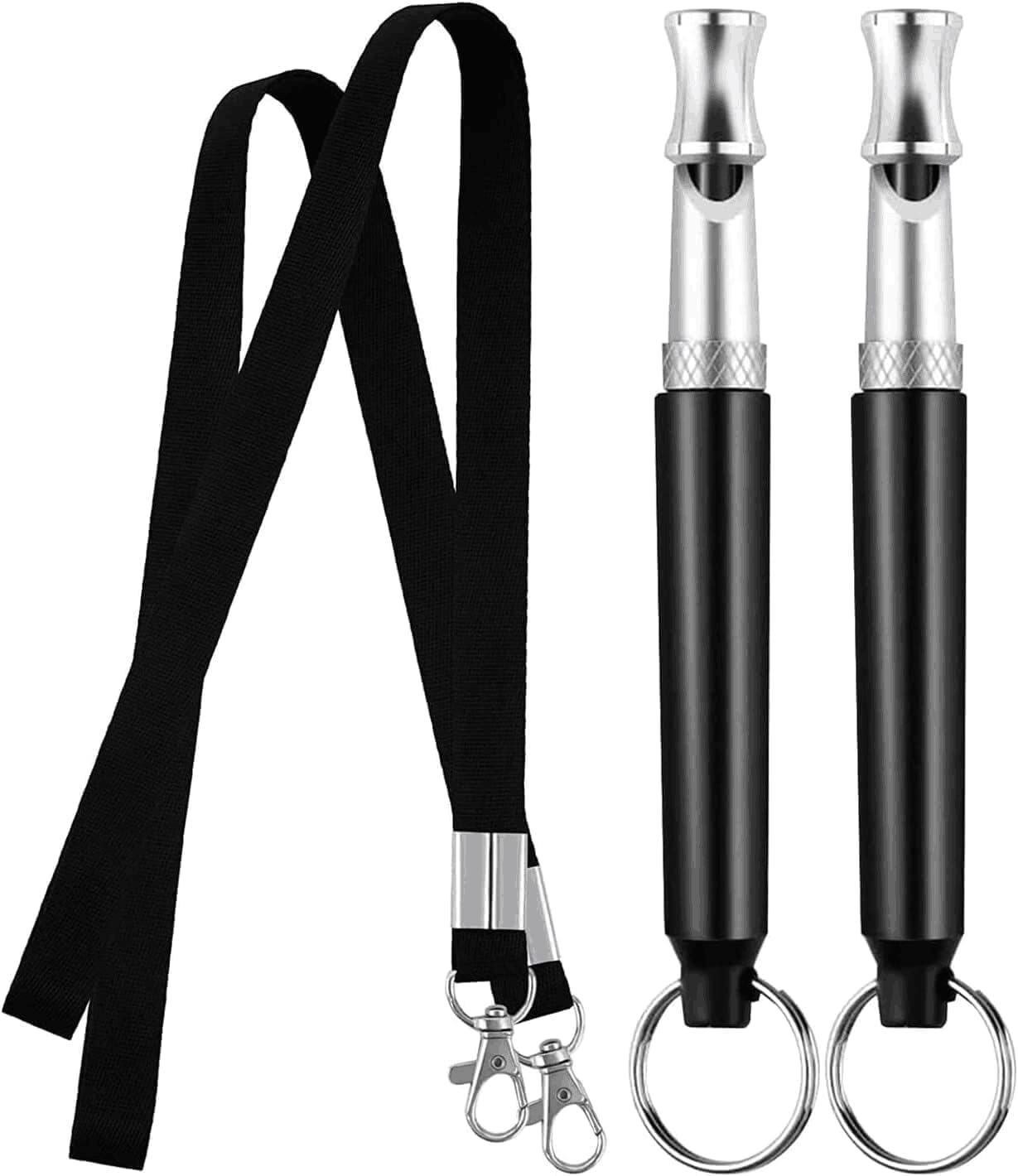 2 Pack Ultrasonic Dog Whistle - Professional Adjustable Silent Bark Control & Recall Training Tool with Lanyard - Stop Neighbor's Dog Barking for Quiet Home & Outdoor Use