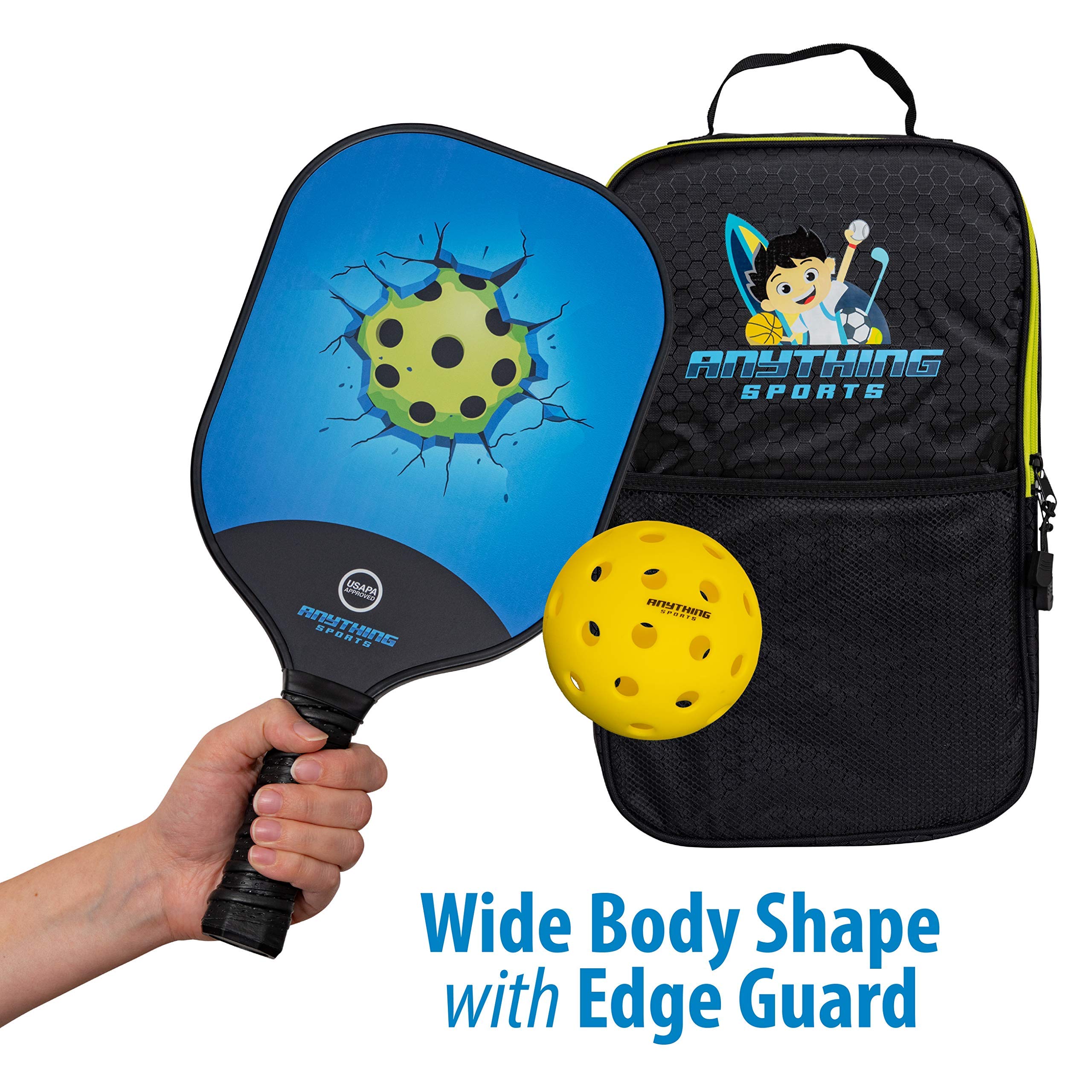 Premium 3-in-1 Portable Pickleball Set - Regulation Size Net, 4 USAPA Approved Carbon Fiber Paddles & 4 Balls | Complete Indoor/Outdoor Game Equipment for Backyard, Beach, Park & Court Play