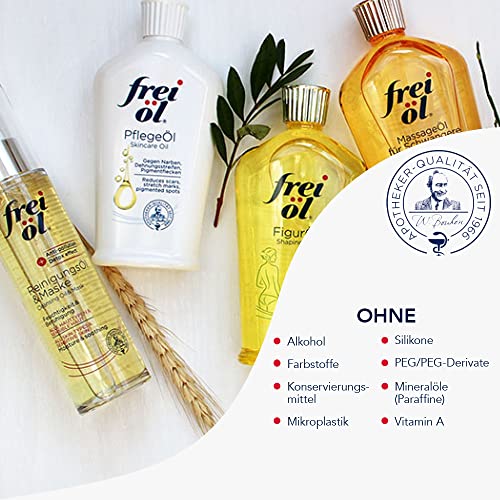 Frei Oil Experts Massage Oil for Pregnant Women - 200ml Natural Relaxing Body Oil for Stretch Marks & Dry Skin - Perfect for Prenatal Care & Postpartum Recovery