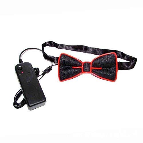LED Light Up Bow Tie - Glowing Adjustable EL Wire Bowtie for Men & Women - Perfect for Parties, Raves, Concerts, and Cosplay