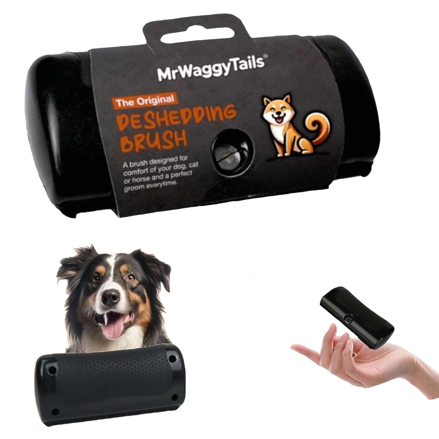 Mr Waggy Tails Deshedding Brush for Dogs - Grooming Tool for Long & Short Hair - Perfect for Home Pet Care