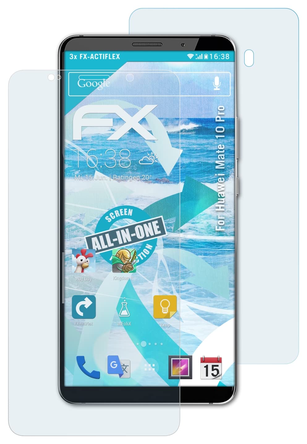 Ultra Clear Flexible Screen Protector for Huawei Mate 10 Pro - 3 Pack HD Anti-Scratch Film for Daily Protection, Gaming & Work Use