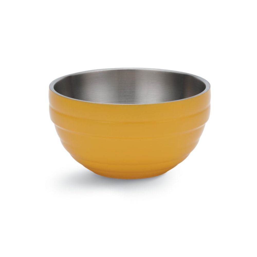 Vollrath 0.75 Quart Round Double Wall Insulated Serving Bowl - Nugget Yellow | Perfect for Hot Soups, Cold Salads & Food Presentation at Restaurants, Catering & Home Kitchen Use