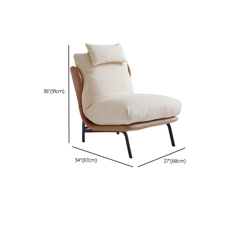 Minimalist White Armchair with Tufted Back & Button Details - Removable Slipcover & Cushions - Modern Living Room, Bedroom, or Office Seating Furniture for Home Decor