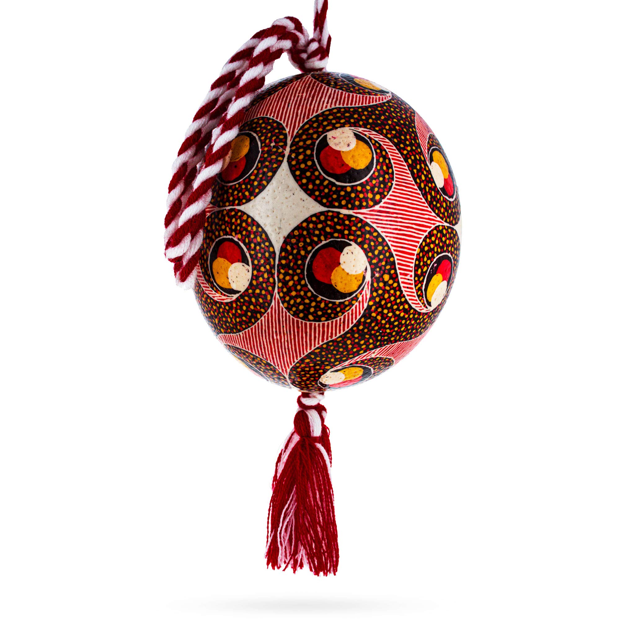 Hand-Painted Ukrainian Easter Egg Pysanky - Traditional Ostrich Egg with Blown Batik Technique - Perfect for Easter Decorations, Home Décor, and Cultural Gift Giving