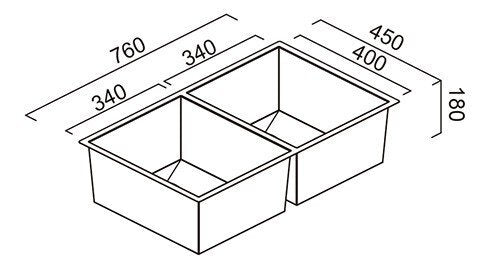 Abey Double Bowl Stainless Steel Kitchen Sink CUA340D - Universal Fit for Home & Restaurant Use, Perfect for Food Prep & Dish Washing