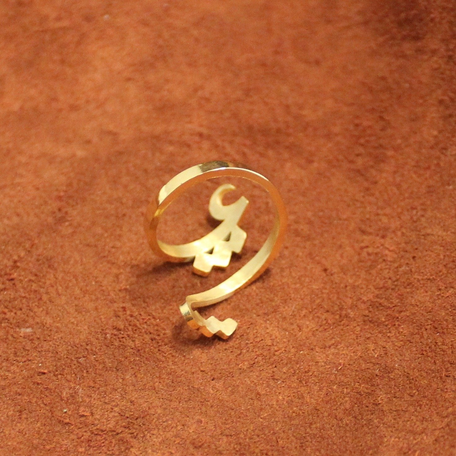 14K Gold Persian Parsi Love Eshgh Ring - Elegant Handmade Jewelry Gift for Women, Anniversary, Valentine's Day & Special Occasions