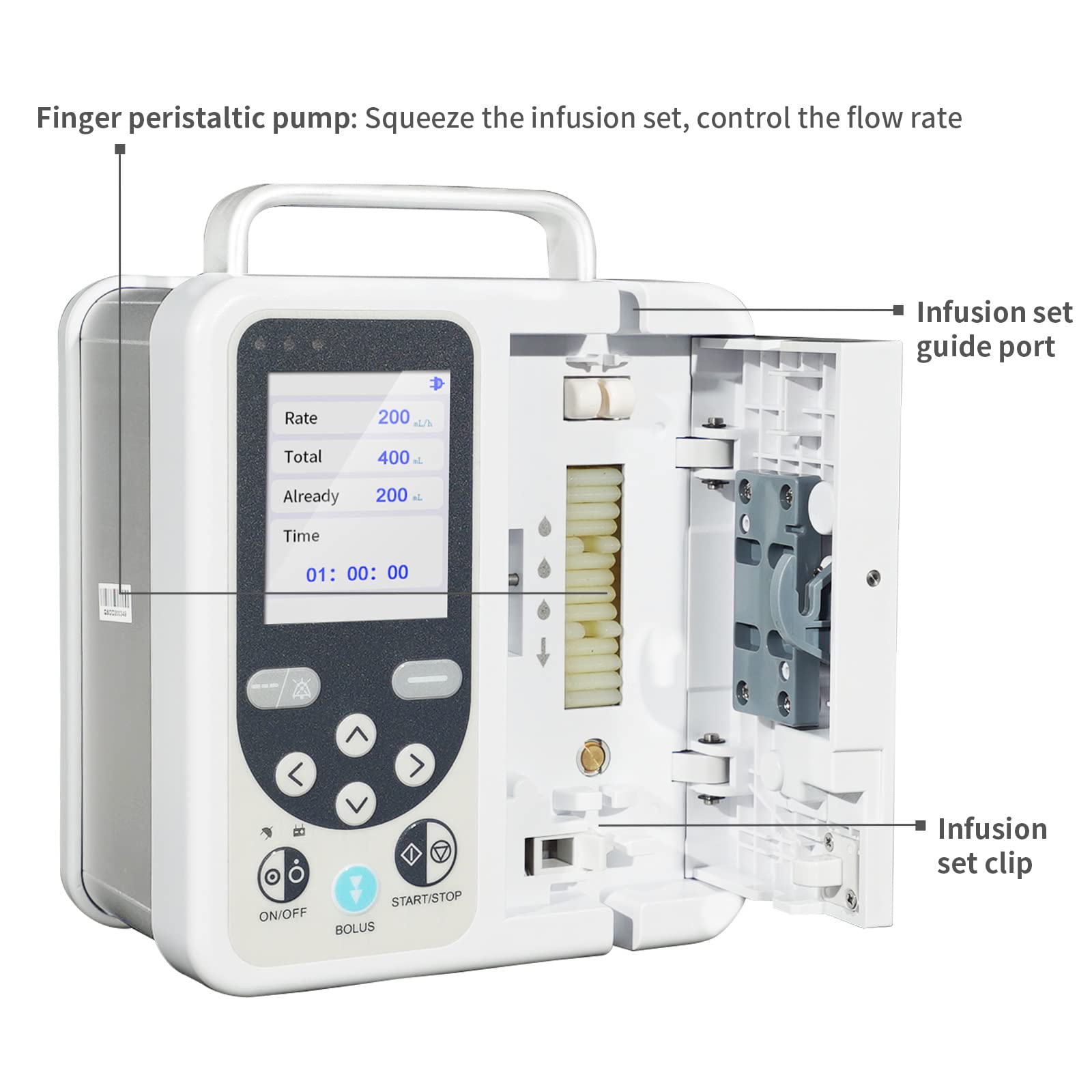 CONTEC Veterinary IV Infusion Pump - Portable LCD Digital Infusion Machine with High Precision Volumetric Control | Ideal for Small Animal Clinics, Emergency Care & Mobile Veterinary Services
