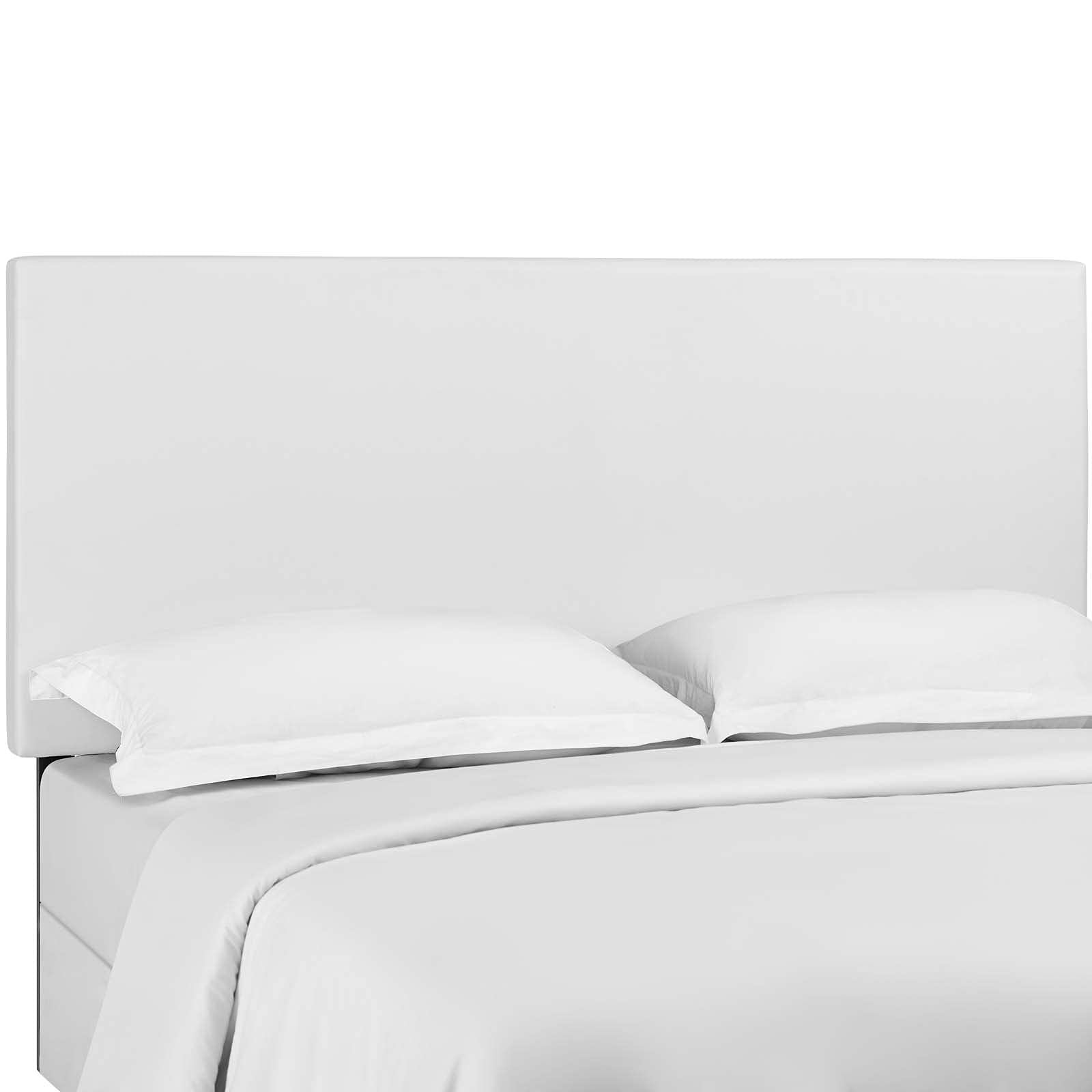 Modway Taylor California King Upholstered Faux Leather Headboard in White - Luxury Bedroom Decor for Modern Master Suites