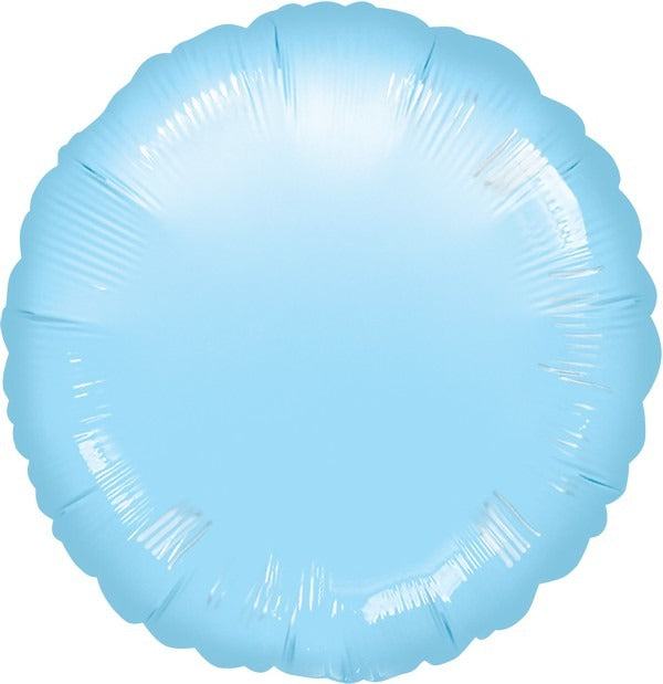 45cm Standard Circle HX Metallic Pearl Pastel Blue Balloons for Party Decorations, Baby Showers & Wedding Events - Pack of 12
