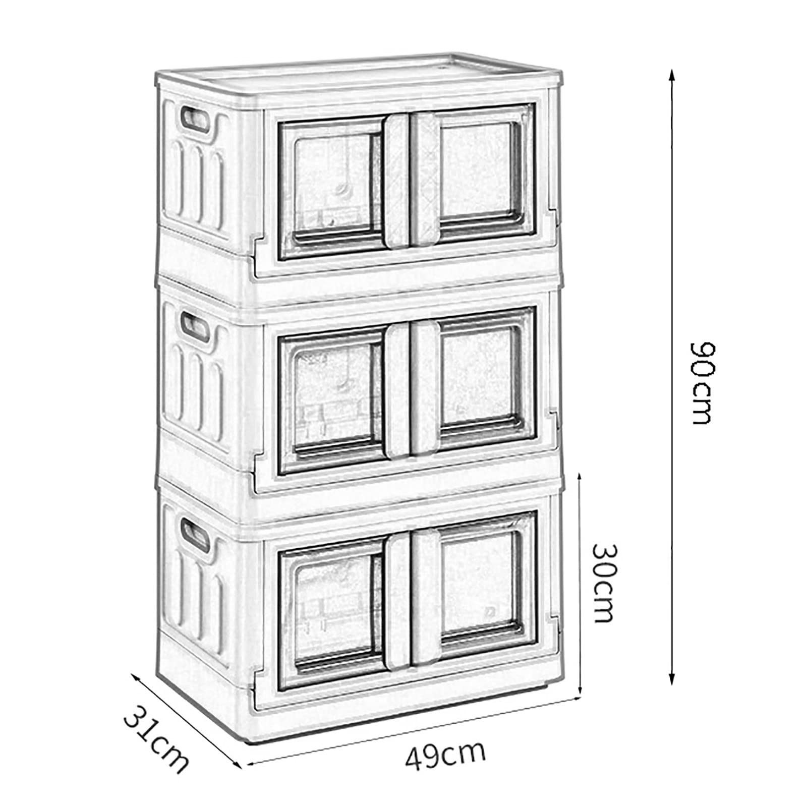 3-Layer Foldable Storage Box | Multi-Functional Storage Cabinet for Home Organization | Space-Saving Closet & Bathroom Organizer | Free Combination Design for Bedroom, Office & Kids Room Storage