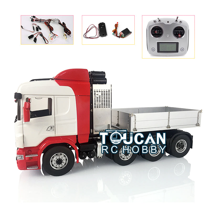 1/14 Scale LESU 8x8 RC Tractor Truck Model - Metal Chassis with Equipment Rack, LED Lights, Sound Effects & Servo Cabin Roof | Off-Road Adventure, Construction Site Play, Collector's Display