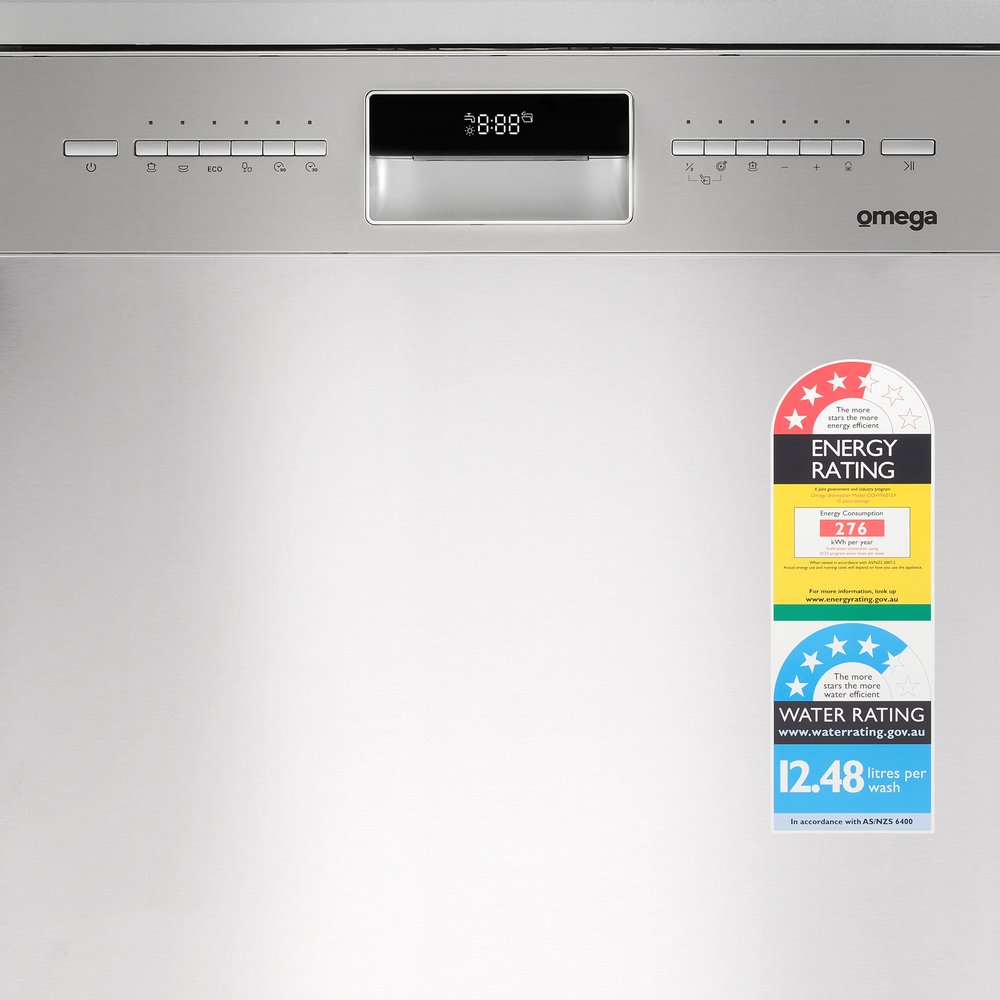 Freestanding Dishwasher 60cm Stainless Steel - Omega ODWF6015X | Energy Efficient, Quiet Operation for Kitchens, Apartments & Small Spaces