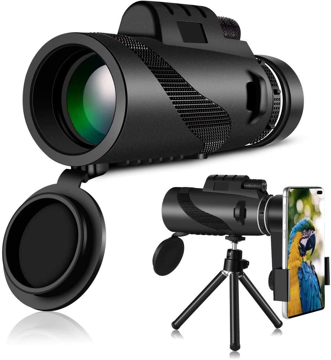 12x50 High Power Monocular Telescope for Adults - Compact & Lightweight with Smartphone Adapter & Tripod - Perfect for Bird Watching, Camping, Hiking, Travel & Outdoor Adventures