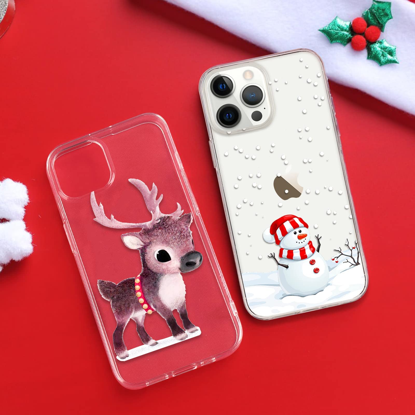 **Lafunda Christmas iPhone 12 Pro Max Case - Liquid Silicone & TPU Bumper, Cute Clear Glitter Snowflake Design - Protective Cover for Women, Men & Girls - Perfect for Holiday Gifts & Winter Celebrations**